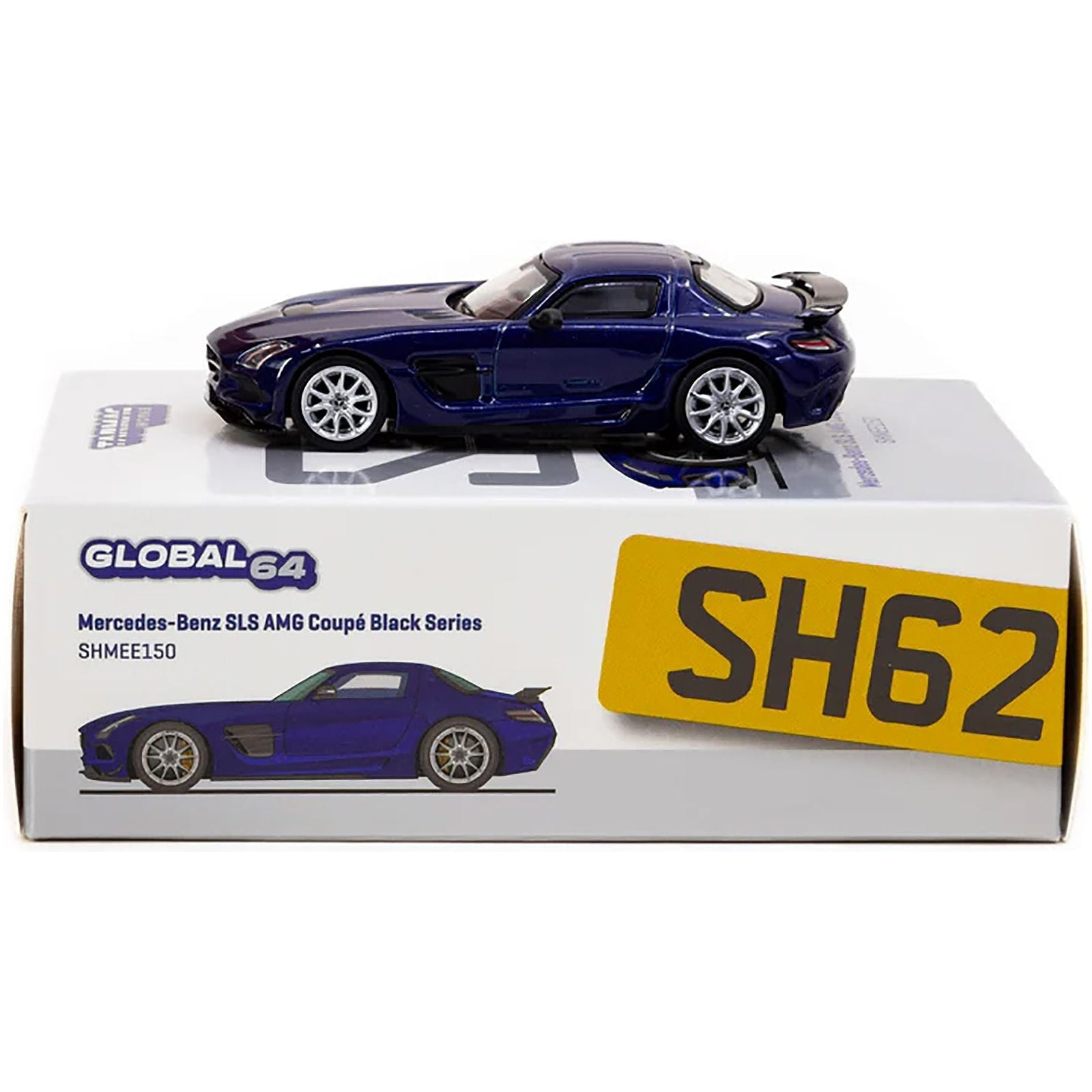 Mercedes - Benz SLS AMG Coupe Black Series Blue Metallic "SHMEE150" "Global64" Series 1/64 Diecast Model by Tarmac Works - Tarmac Works - ModelCars.com