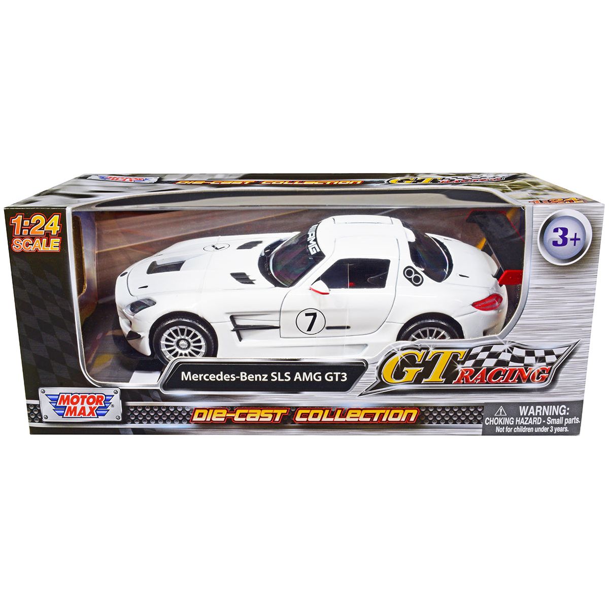 Mercedes - Benz SLS AMG GT3 7 White "GT Racing" Series 1/24 Diecast Model Car by Motormax - Motormax - ModelCars.com