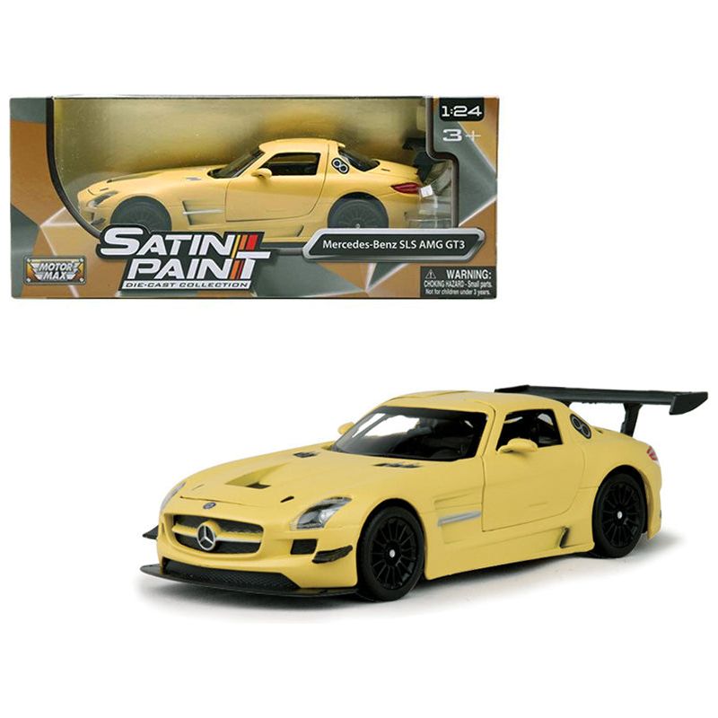 Mercedes Benz SLS AMG GT3 Matte Yellow 1/24 Diecast Model Car by Motormax - Motormax - ModelCars.com