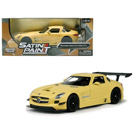 Mercedes Benz SLS AMG GT3 Matte Yellow 1/24 Diecast Model Car by Motormax - Motormax - ModelCars.com
