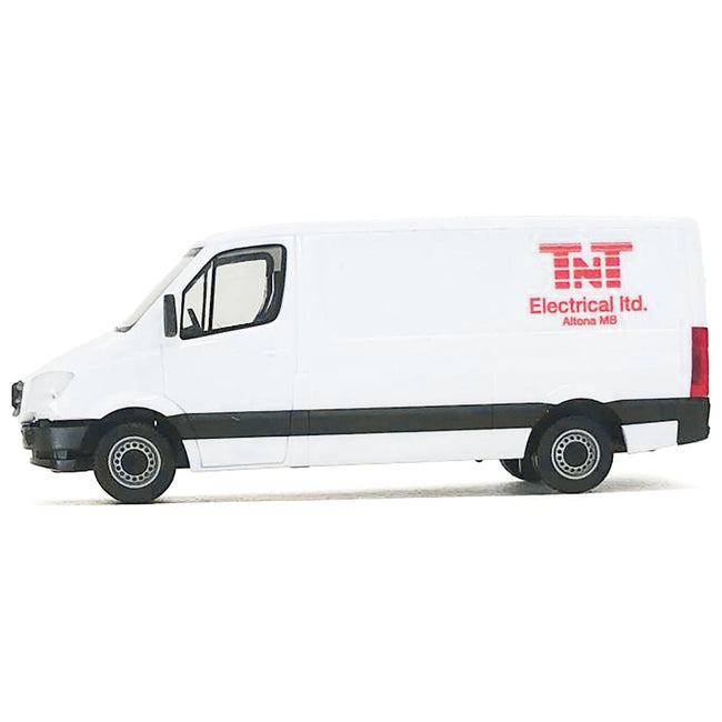 Mercedes-Benz Sprinter Van White "TNT Electrical Ltd." 1/87 (HO) Plastic Model Car by Promotex-Promotex-ModelCars.com