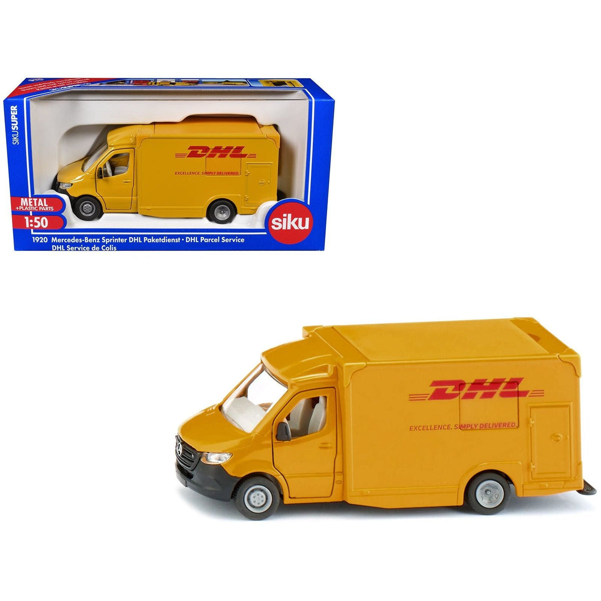 Mercedes-Benz Sprinter Van Yellow "DHL" 1/50 Diecast Model Car by Siku-SIKU-ModelCars.com