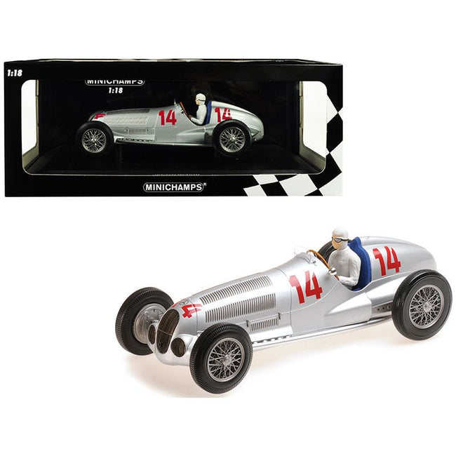 Mercedes Benz W125 (Daimler - Benz AG) 14 Manfred V. Brauchitsch 2nd Place 1937 GP Von Deutschland (The German Grand Prix) Limited Edition to 300 pieces Worldwide 1/18 Diecast Model Car by Minichamps - Minichamps - ModelCars.com