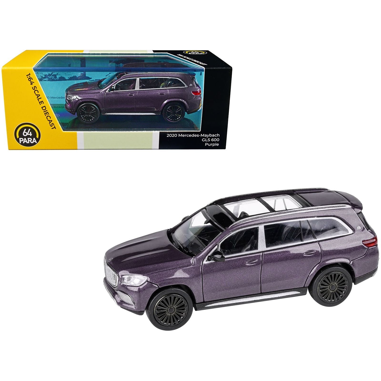 Mercedes - Maybach GLS 600 Purple Metallic with Sunroof 1/64 Diecast Model Car by Paragon Models - Paragon - ModelCars.com