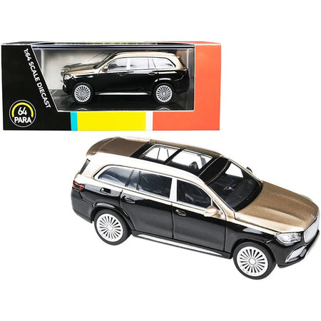 Mercedes - Maybach GLS 600 with Sunroof Kalahari Gold and Obsidian Black Metallic 1/64 Diecast Model Car by Paragon - Paragon - ModelCars.com