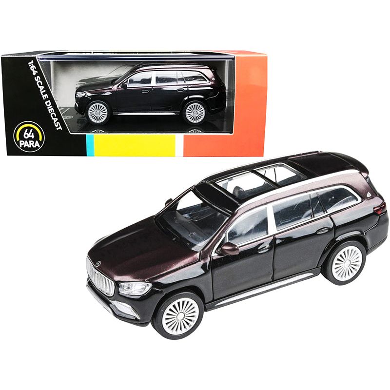 Mercedes - Maybach GLS 600 with Sunroof Rubellite Red and Obsidian Black Metallic 1/64 Diecast Model Car by Paragon - Paragon - ModelCars.com