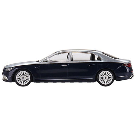 Mercedes - Maybach S 680 Cirrus Silver and Nautical Blue Metallic Limited Edition to 3600 pieces Worldwide 1/64 Diecast Model Car by True Scale Miniatures - True Scale Miniatures - ModelCars.com