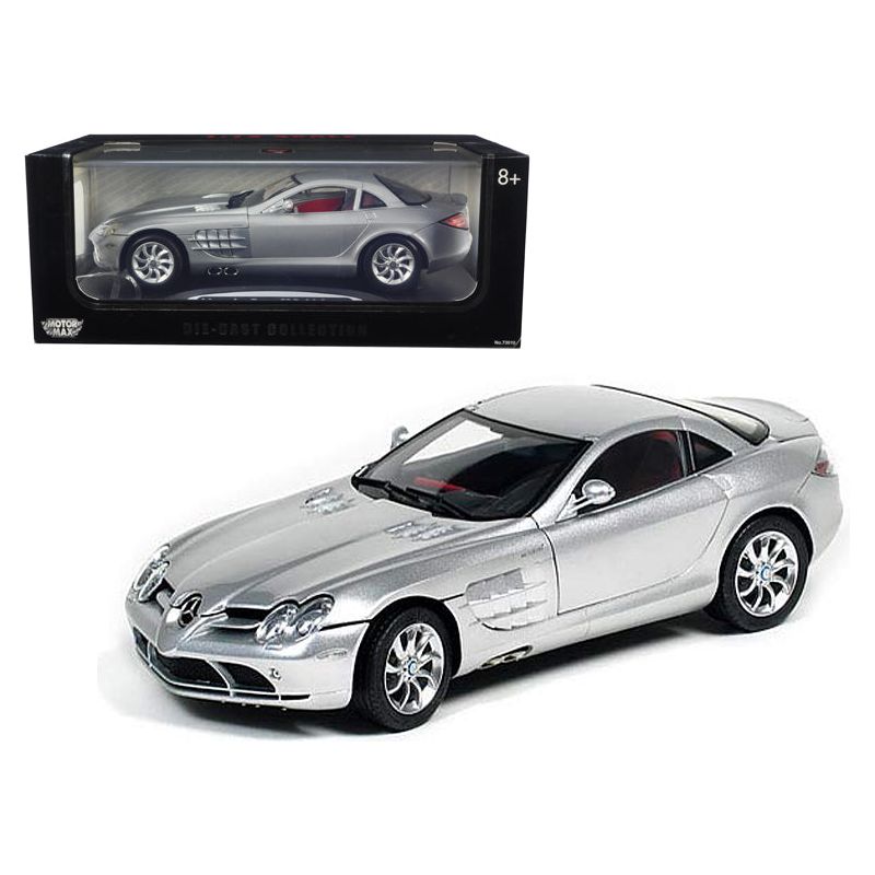 Mercedes McLaren SLR Silver with Red Interior 1/12 Diecast Model Car by Motormax - Motormax - ModelCars.com