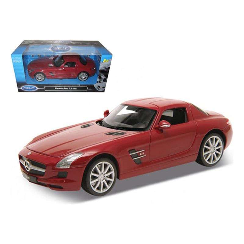 Mercedes SLS AMG Red 1/24 Diecast Model Car by Welly - Welly - ModelCars.com