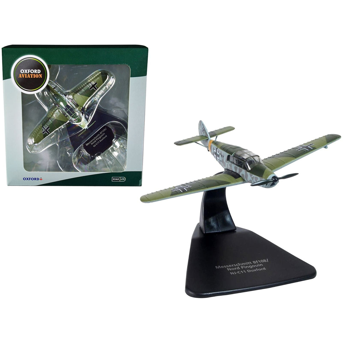Messerschmitt Bf 108/Nord Pingouin War Plane NJ - C11 Duxford "Oxford Aviation" Series 1/72 Diecast Model Airplane by Oxford Diecast - Oxford Diecast - ModelCars.com