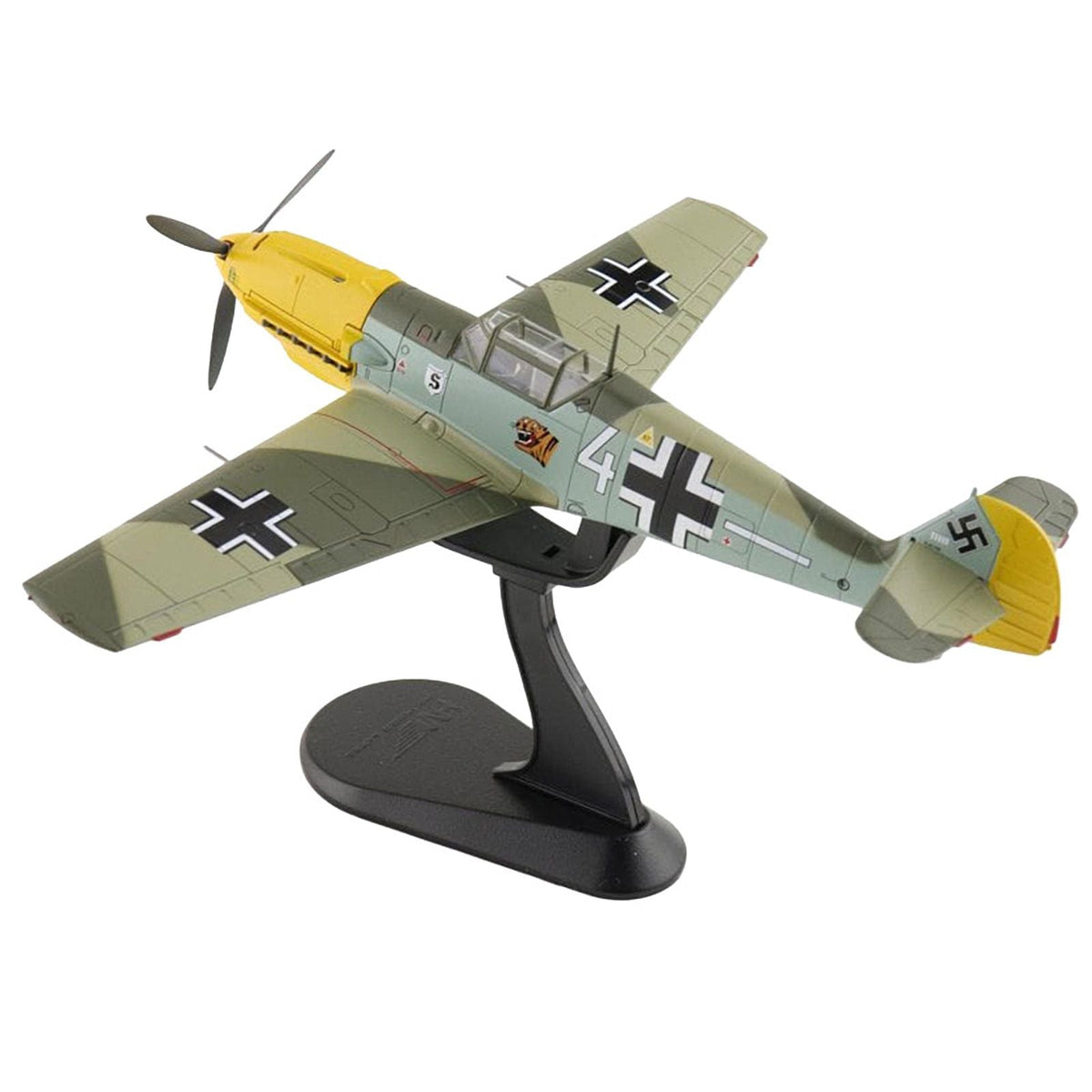 Messerschmitt Bf 109E-3 Fighter Aircraft "White 4 Unteroffizier Horst Perez 4/JG 26" (1940) German Luftwaffe "Air Power Series" 1/48 Diecast Model by Hobby Master-Hobby Master-ModelCars.com