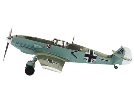 Messerschmitt BF 109E-4 Fighter Aircraft "Franz von Werra II/JG-3" (1940) German Luftwaffe "Air Power Series" 1/48 Diecast Model by Hobby Master-Hobby Master-ModelCars.com