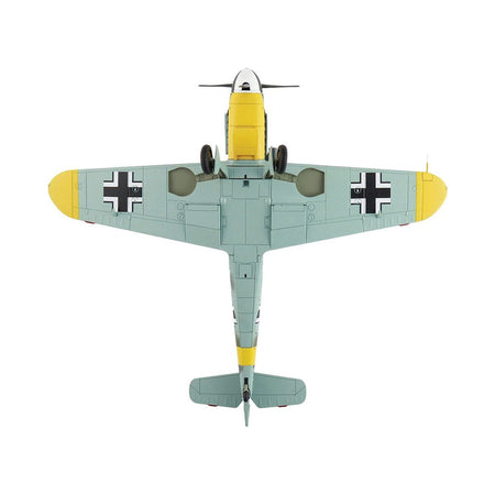 Messerschmitt Bf 109F - 2 Fighter Aircraft "Black 7 Cabo Mecanico Zaro 2 Escuadrilla Azul Russia" (1942) Spanish Air Force "Air Power Series" 1/48 Diecast Model by Hobby Master - Hobby Master - ModelCars.com