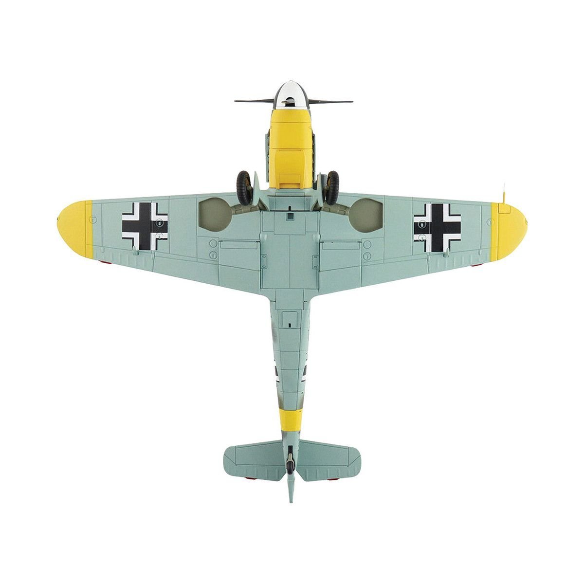 Messerschmitt Bf 109F-2 Fighter Aircraft "Black 7 Cabo Mecanico Zaro 2 Escuadrilla Azul Russia" (1942) Spanish Air Force "Air Power Series" 1/48 Diecast Model by Hobby Master-Hobby Master-ModelCars.com