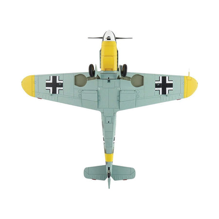 Messerschmitt Bf 109F-2 Fighter Aircraft "Black 7 Cabo Mecanico Zaro 2 Escuadrilla Azul Russia" (1942) Spanish Air Force "Air Power Series" 1/48 Diecast Model by Hobby Master-Hobby Master-ModelCars.com