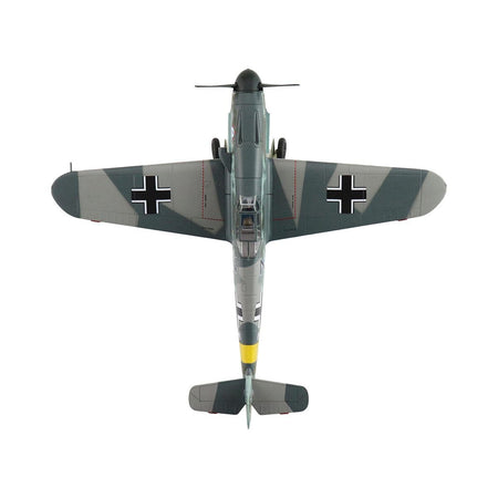 Messerschmitt Bf 109F - 2 Fighter Aircraft "Black 7 Cabo Mecanico Zaro 2 Escuadrilla Azul Russia" (1942) Spanish Air Force "Air Power Series" 1/48 Diecast Model by Hobby Master - Hobby Master - ModelCars.com