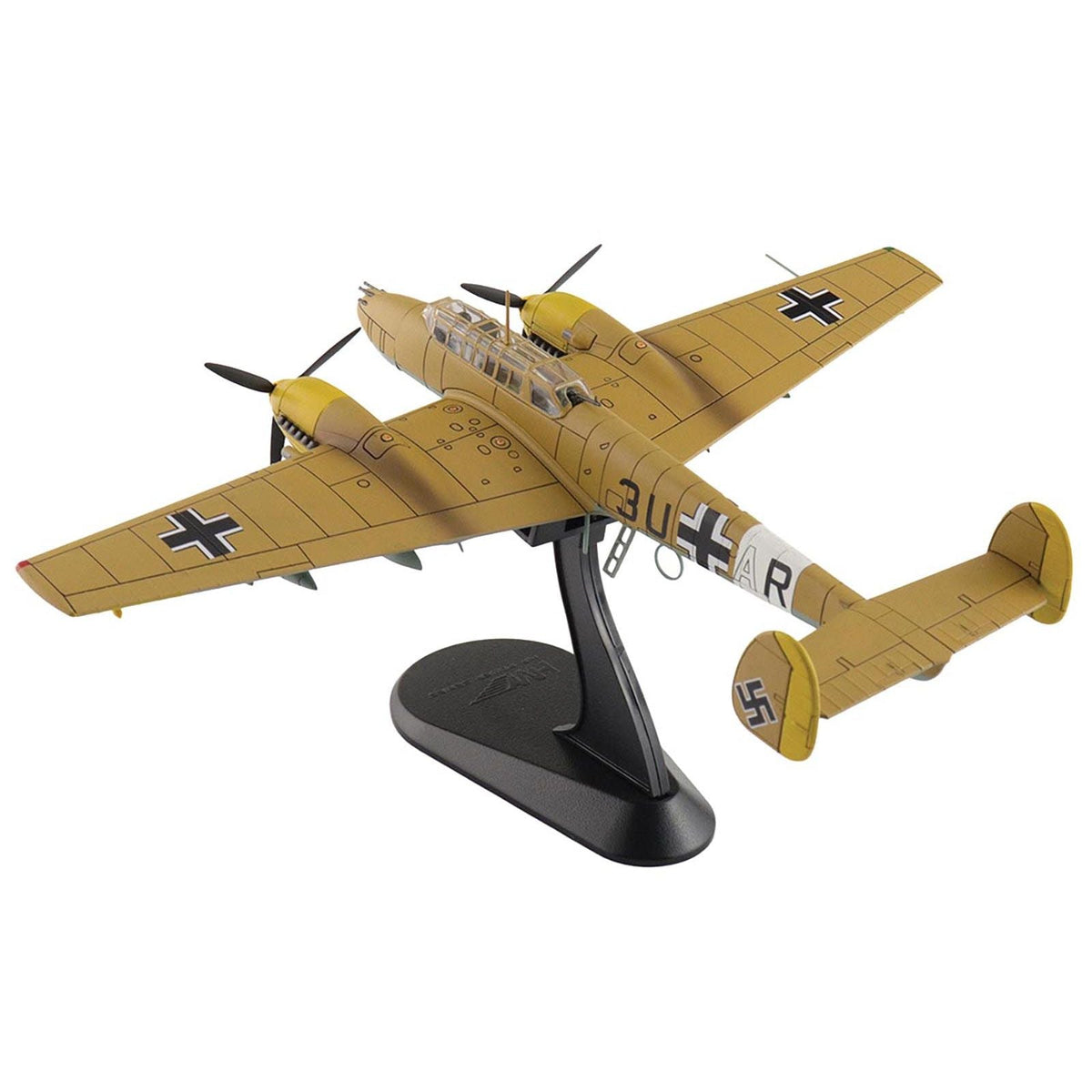 Messerschmitt BF 110E-2 Trop Fighter Aircraft "3U+AR 7./ZG26 Italy" (1941) German Luftwaffe "Air Power Series" 1/72 Diecast Model by Hobby Master-Hobby Master-ModelCars.com