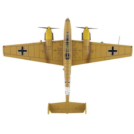 Messerschmitt BF 110E-2 Trop Fighter Aircraft "3U+AR 7./ZG26 Italy" (1941) German Luftwaffe "Air Power Series" 1/72 Diecast Model by Hobby Master-Hobby Master-ModelCars.com