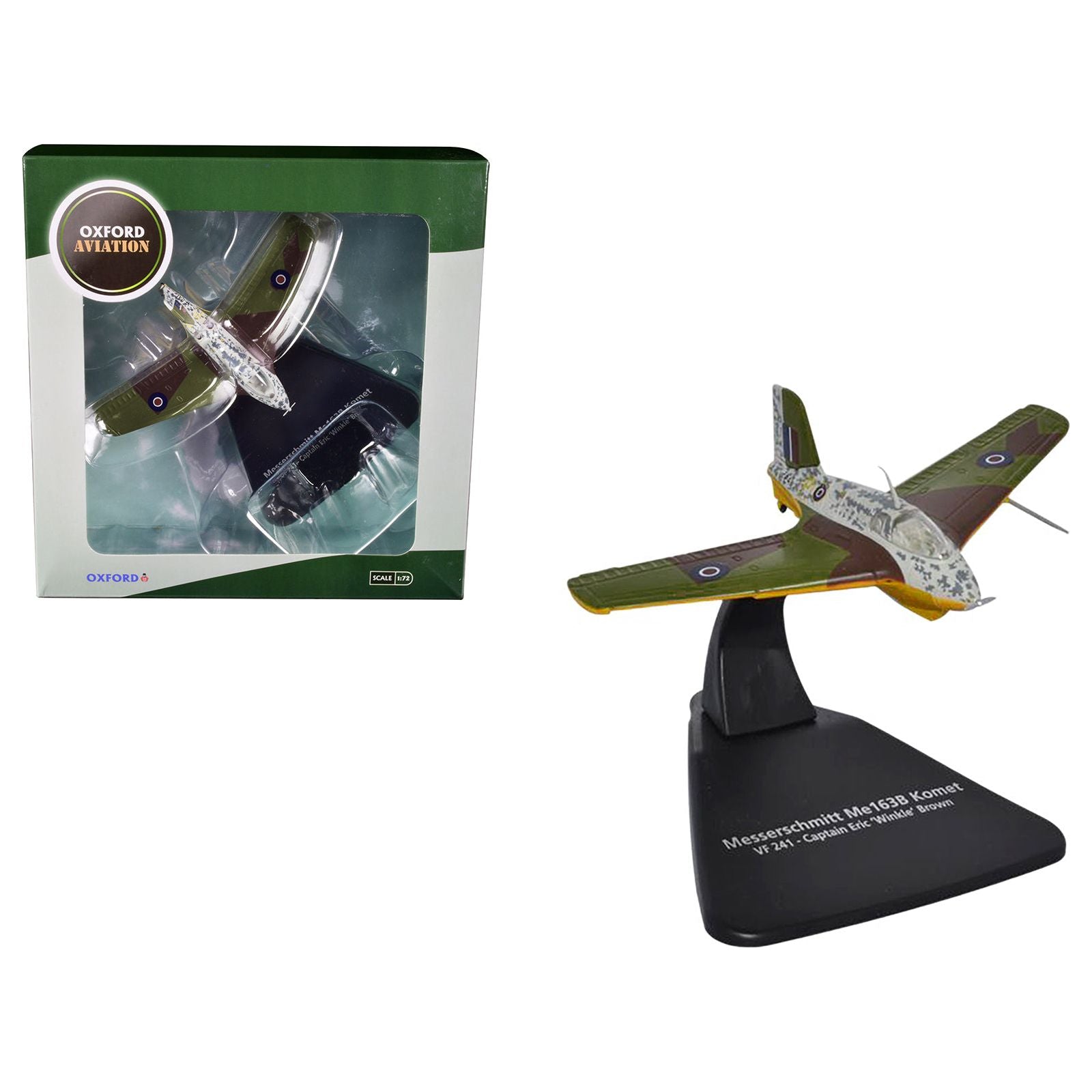 Messerschmitt Me 163B Komet Rocket Plane VF 241 Captain Eric 'Winkle' Brown "Oxford Aviation" Series 1/72 Diecast Model Airplane by Oxford Diecast - Oxford Diecast - ModelCars.com