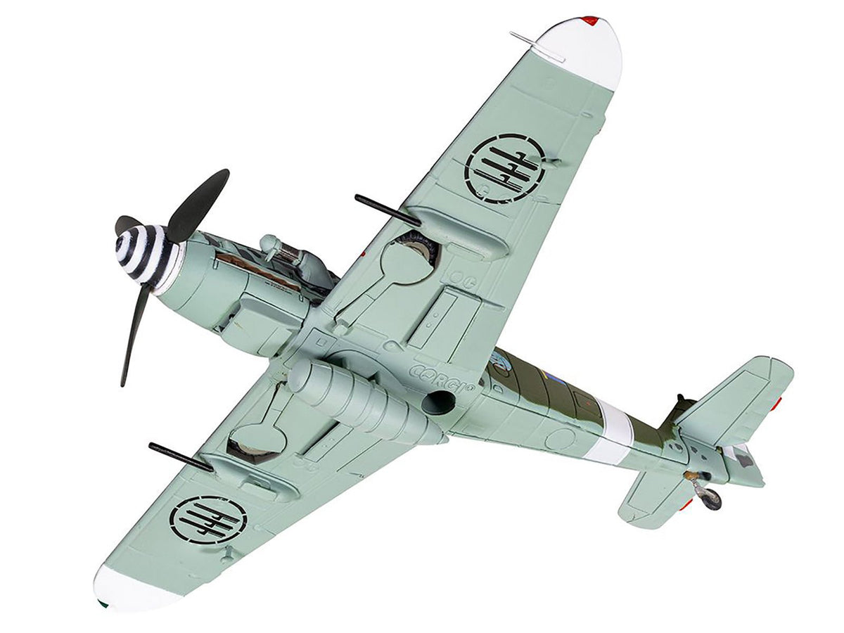 Messerschmitt Me109G-6 (Trop) Fighter Aircraft "Maggiore Antonio Vizzotto 150 Gruppo Gigi Tre Osei Regia Aeronautica Sicily" (July 1943) "The Aviation Archive" Series 1/72 Diecast Model by Corgi-Corgi-ModelCars.com