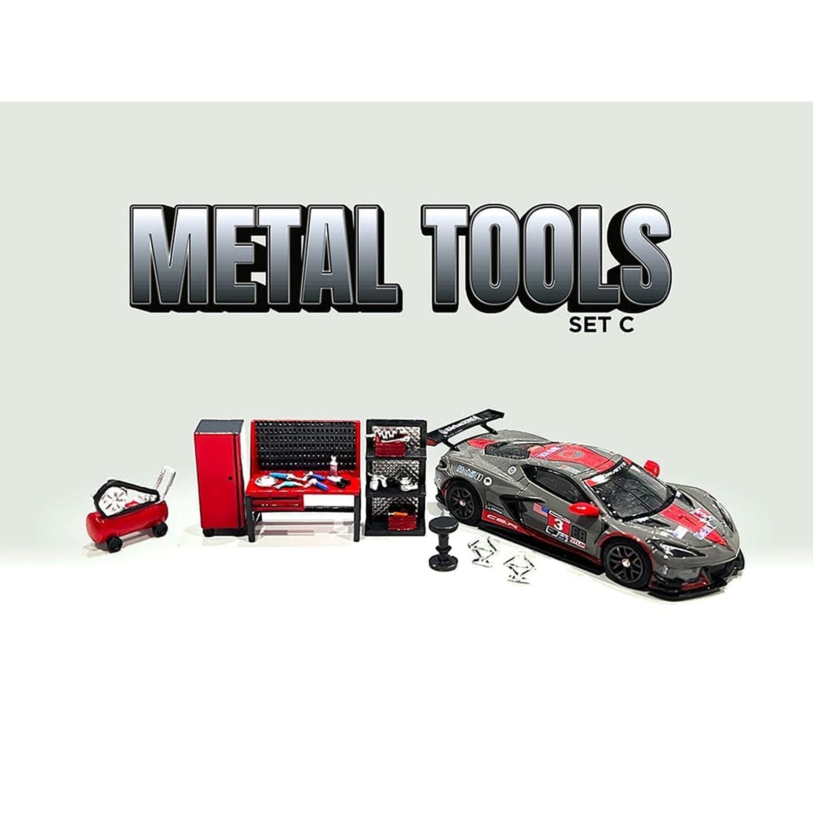 "Metal Tools" Set C of 7 Pieces Limited Edition 1/64 Scale Models by American Diorama - American Diorama - ModelCars.com