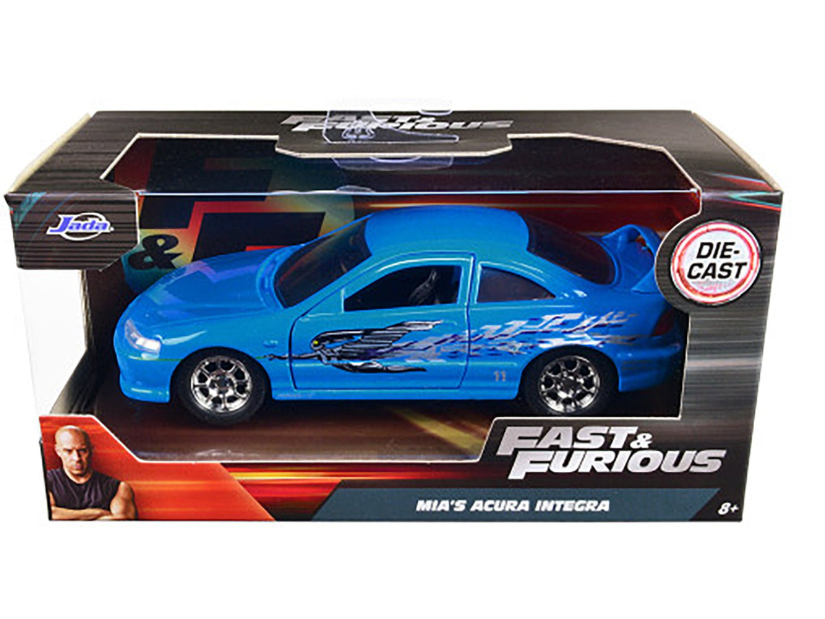 Mia's Acura Integra Light Blue with Graphics "Fast & Furious" Movie 1/32 Diecast Model Car by Jada-Jada-ModelCars.com