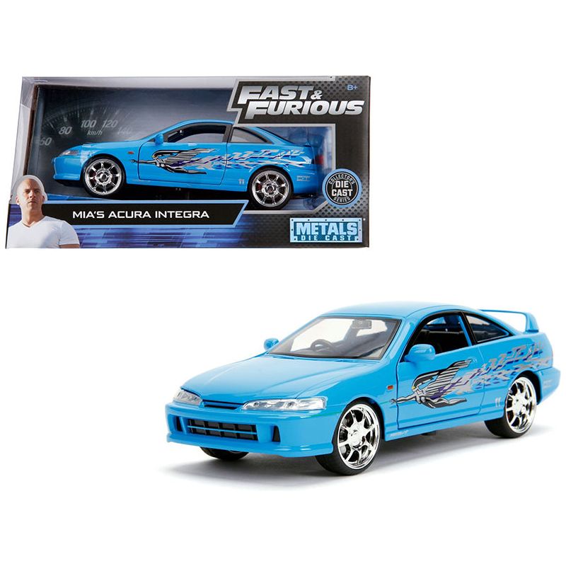 Mia's Acura Integra RHD (Right Hand Drive) Blue "The Fast and the Furious" Movie 1/24 Diecast Model Car by Jada-Jada-ModelCars.com