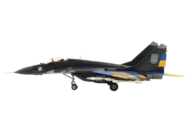 Mikoyan MIG-29 Fulcrum Aircraft "Ghost of Kyiv 40th Tactical Aviation Brigade Vasylkiv Air Base" (2023) Ukrainian Air Force "Air Power Series" 1/72 Diecast Model by Hobby Master-Hobby Master-ModelCars.com