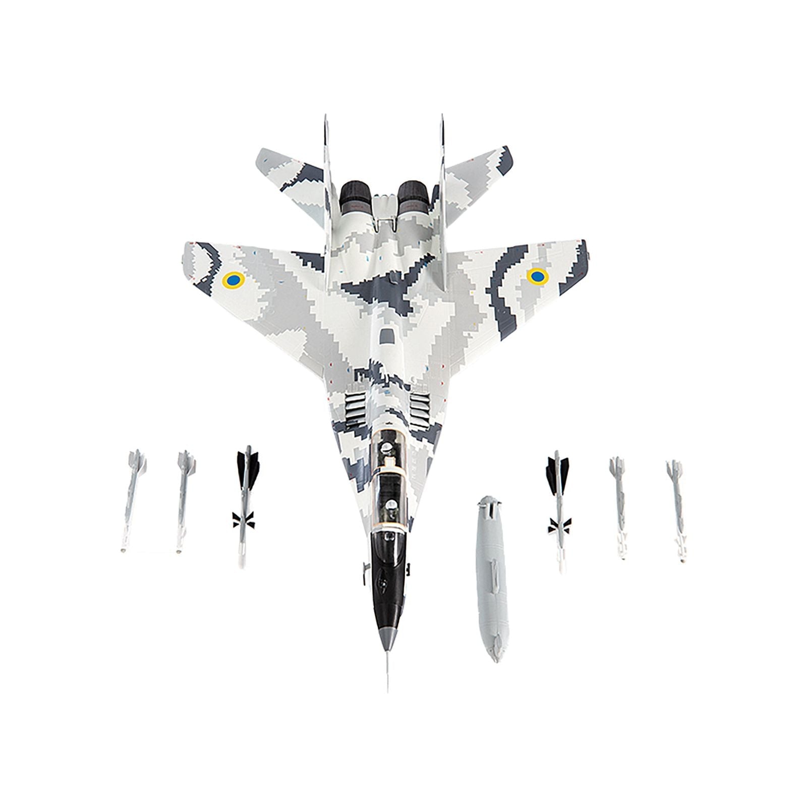 Mikoyan MiG - 29UB Fulcrum - B Fighter Aircraft "Vasylkiv Air Base Ukraine" (2021) Ukrainian Air Force 1/72 Diecast Model by JC Wings - JC Wings - ModelCars.com