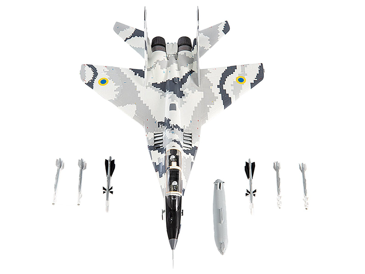Mikoyan MiG-29UB Fulcrum-B Fighter Aircraft "Vasylkiv Air Base Ukraine" (2021) Ukrainian Air Force 1/72 Diecast Model by JC Wings-JC Wings-ModelCars.com
