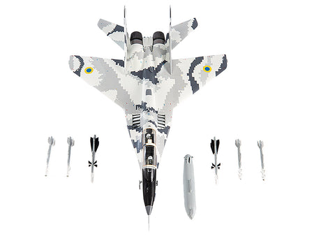 Mikoyan MiG-29UB Fulcrum-B Fighter Aircraft "Vasylkiv Air Base Ukraine" (2021) Ukrainian Air Force 1/72 Diecast Model by JC Wings-JC Wings-ModelCars.com