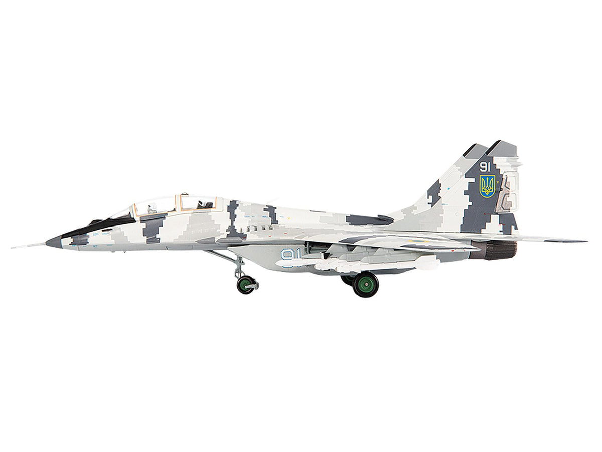 Mikoyan MiG-29UB Fulcrum-B Fighter Aircraft "Vasylkiv Air Base Ukraine" (2021) Ukrainian Air Force 1/72 Diecast Model by JC Wings-JC Wings-ModelCars.com