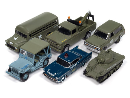 "Military" Set A of 6 pieces 2024 Release 2 Limited Edition Diecast Models by Johnny Lightning-Johnny Lightning-ModelCars.com