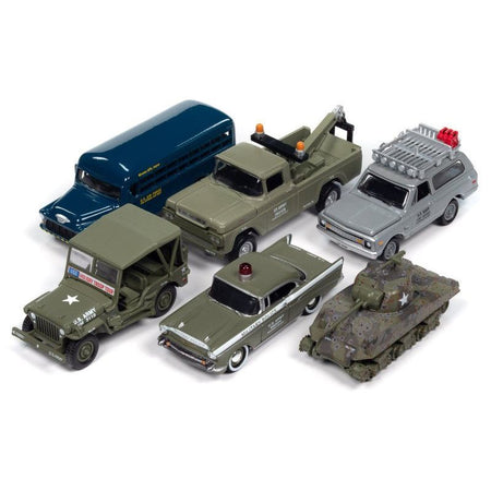 "Military" Set A of 6 pieces 2024 Release 2 Limited Edition Diecast Models by Johnny Lightning - Johnny Lightning - ModelCars.com