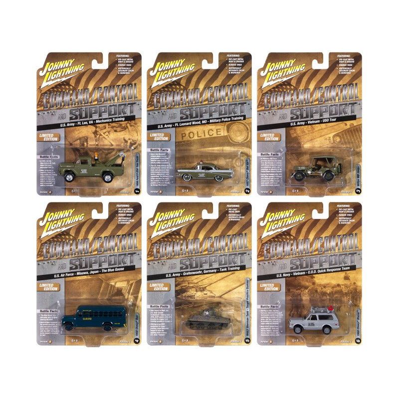 "Military" Set A of 6 pieces 2024 Release 2 Limited Edition Diecast Models by Johnny Lightning - Johnny Lightning - ModelCars.com