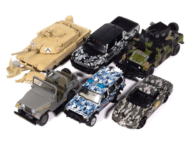 "Military" Set A of 6 pieces 2025 Release 2 Limited Edition 1/64 Diecast Model Cars by Johnny Lightning-Johnny Lightning-ModelCars.com