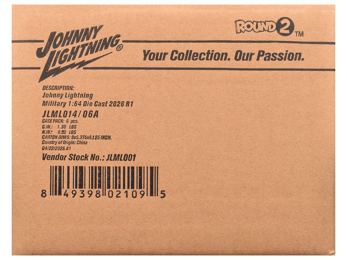 "Military" Set A of 6 pieces 2026 Release 1 Limited Edition 1/64 Diecast Model Cars by Johnny Lightning-Johnny Lightning-ModelCars.com