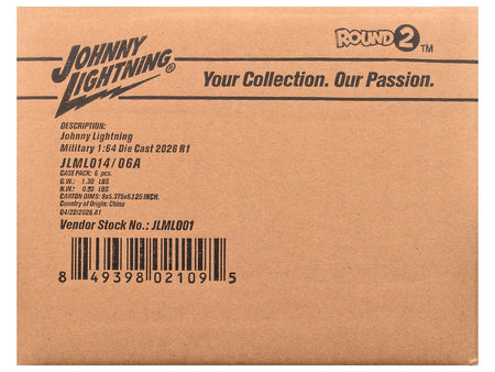 "Military" Set A of 6 pieces 2026 Release 1 Limited Edition 1/64 Diecast Model Cars by Johnny Lightning-Johnny Lightning-ModelCars.com