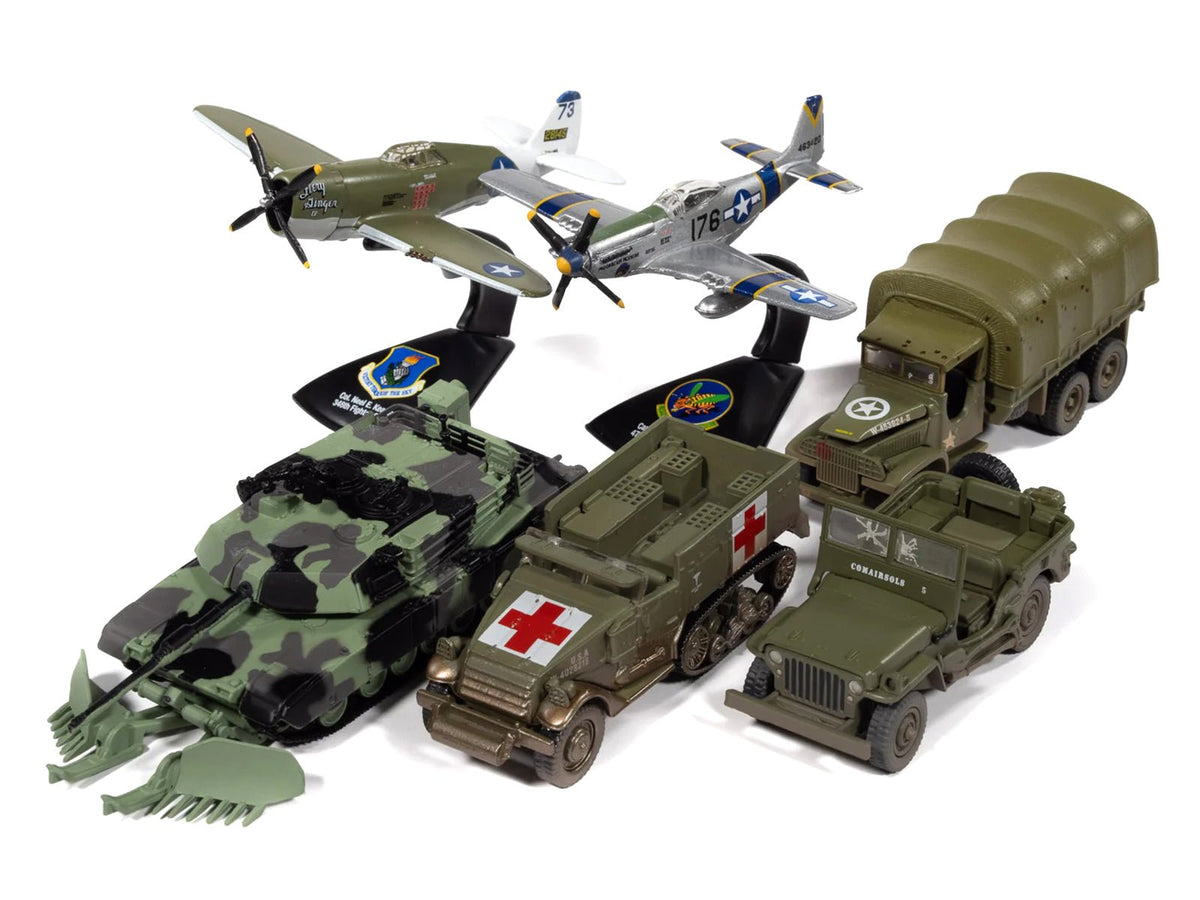 "Military" Set A of 6 pieces 2026 Release 1 Limited Edition 1/64 Diecast Model Cars by Johnny Lightning-Johnny Lightning-ModelCars.com