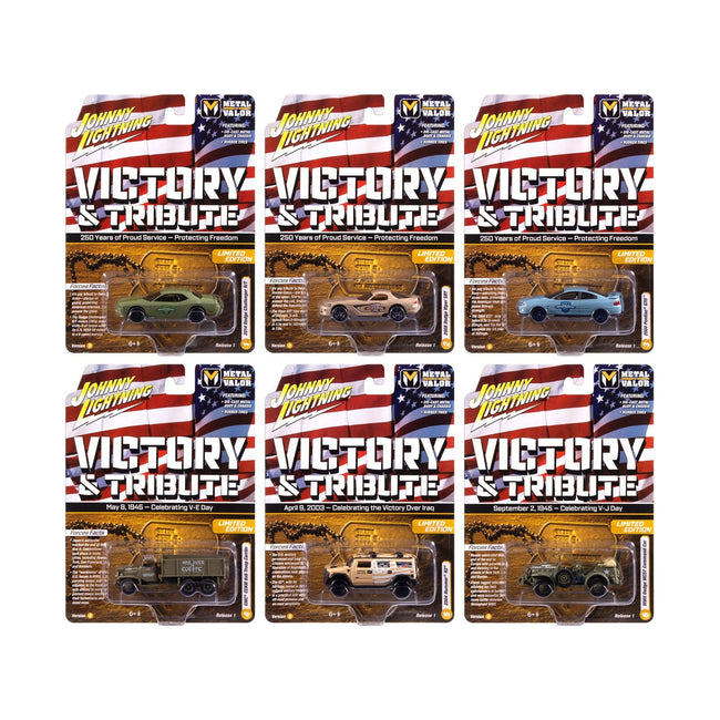 "Military" Set B of 6 pieces 2025 Release 1 Limited Edition Diecast Models by Johnny Lightning-Johnny Lightning-ModelCars.com