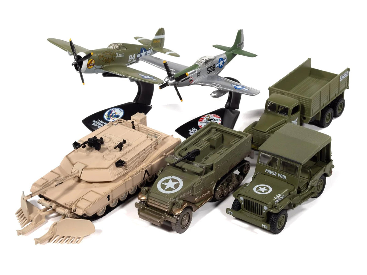 "Military" Set B of 6 pieces 2026 Release 1 Limited Edition 1/64 Diecast Model Cars by Johnny Lightning-Johnny Lightning-ModelCars.com