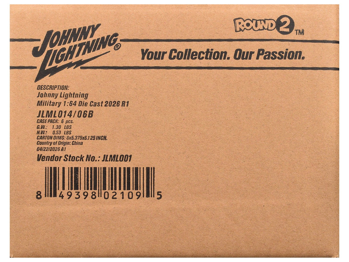 "Military" Set B of 6 pieces 2026 Release 1 Limited Edition 1/64 Diecast Model Cars by Johnny Lightning-Johnny Lightning-ModelCars.com