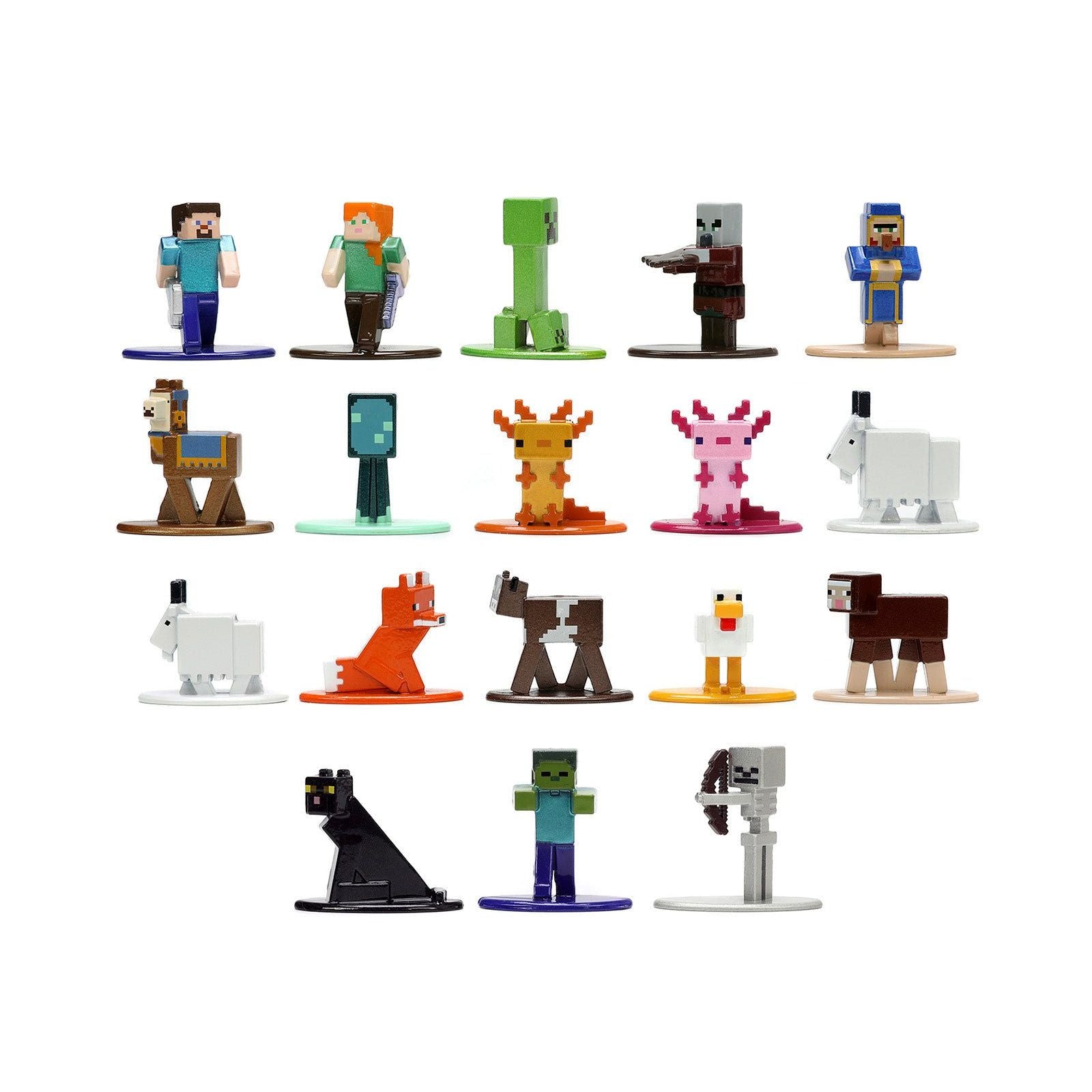 "Minecraft: Caves & Cliffs" Set of 18 Diecast Figures "Nano Metalfigs" Series Diecast Models by Jada - Jada - ModelCars.com