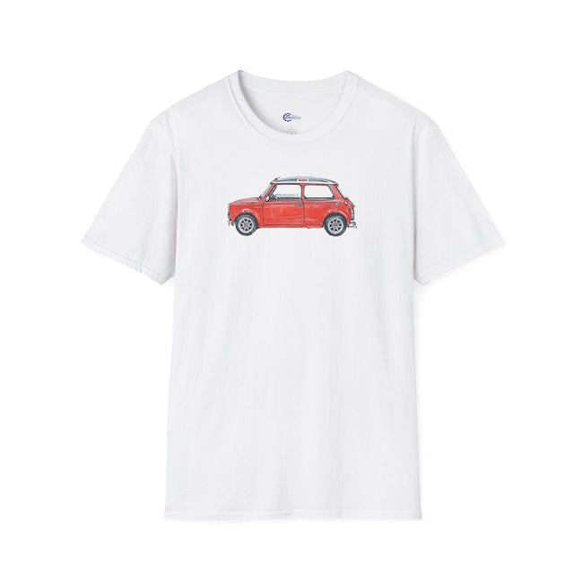 Mini Cooper 1.3 with Union Jack Roof Sketch Art T-Shirt-Modelcars.com-ModelCars.com