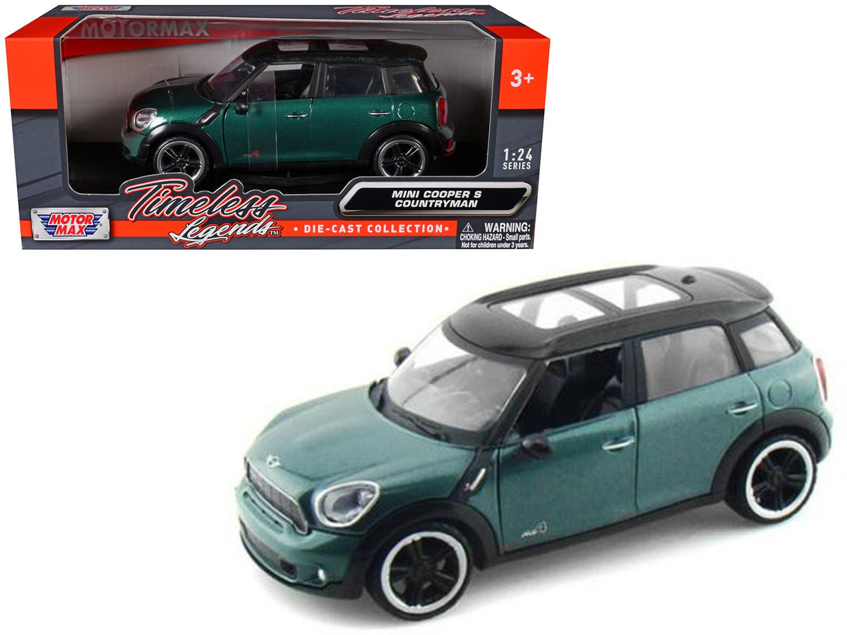 Mini Cooper S Countryman Oxford Green 1/24 Diecast Car Model by Motormax-Motormax-ModelCars.com