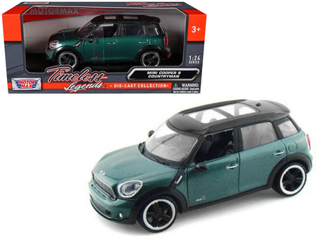 Mini Cooper S Countryman Oxford Green 1/24 Diecast Car Model by Motormax-Motormax-ModelCars.com