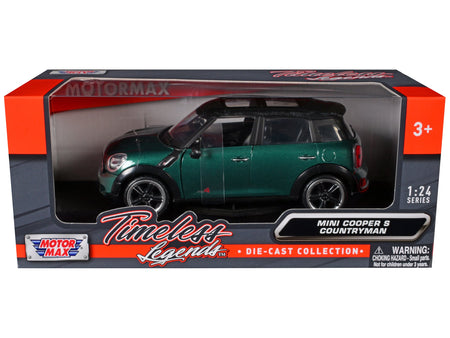 Mini Cooper S Countryman Oxford Green 1/24 Diecast Car Model by Motormax-Motormax-ModelCars.com