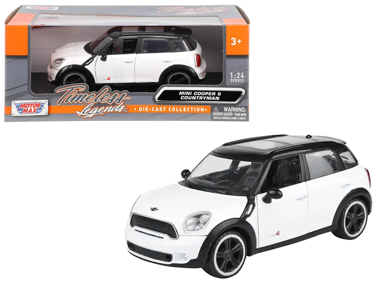 Mini Cooper S Countryman White 1/24 Diecast Car Model by Motormax-Motormax-ModelCars.com