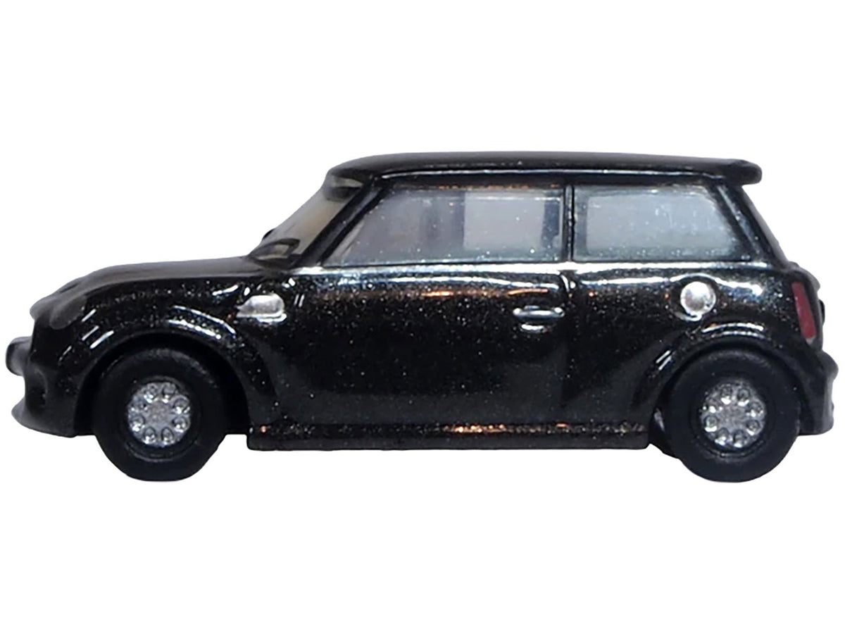 Mini Cooper S RHD (Right Hand Drive) Midnight Black with Silver Stripes 1/148 (N) Scale Diecast Model Car by Oxford Diecast-Oxford Diecast-ModelCars.com