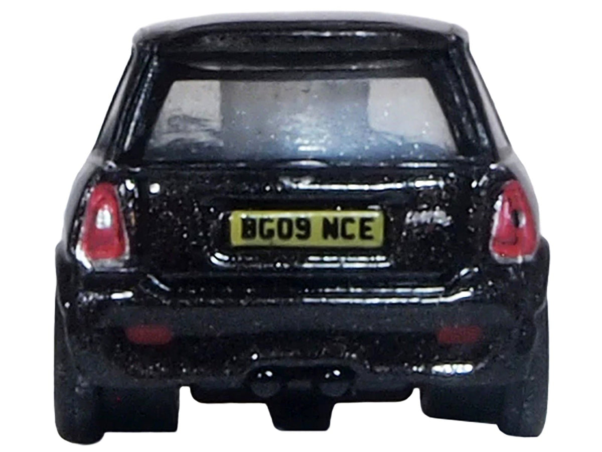 Mini Cooper S RHD (Right Hand Drive) Midnight Black with Silver Stripes 1/148 (N) Scale Diecast Model Car by Oxford Diecast-Oxford Diecast-ModelCars.com